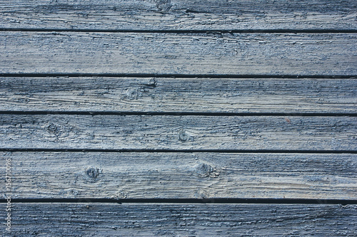 Blue wooden desks peeling paint pattern texture.