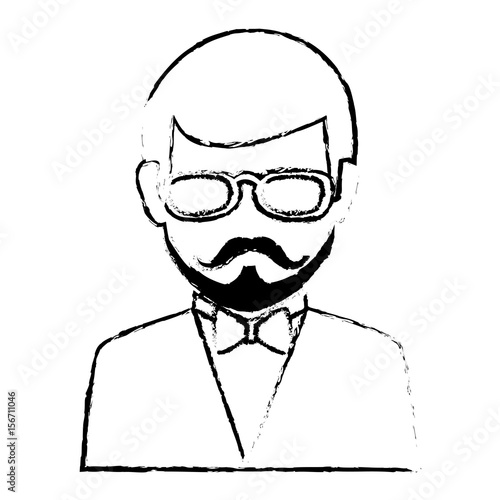 businessman worker with glasses isolated icon vector illustration design