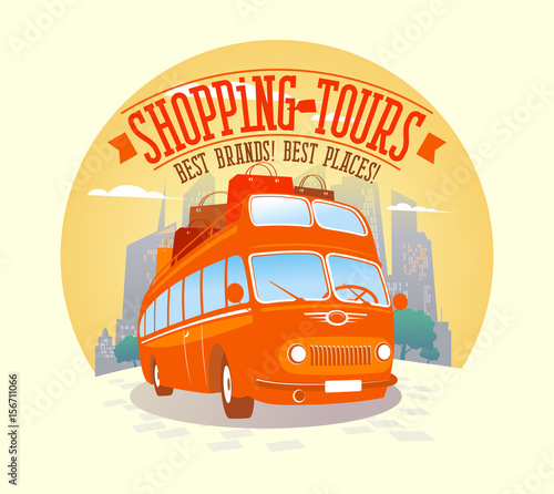 Fashion shopping tours vector poster