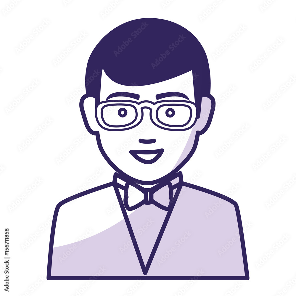 businessman worker with glasses isolated icon vector illustration design