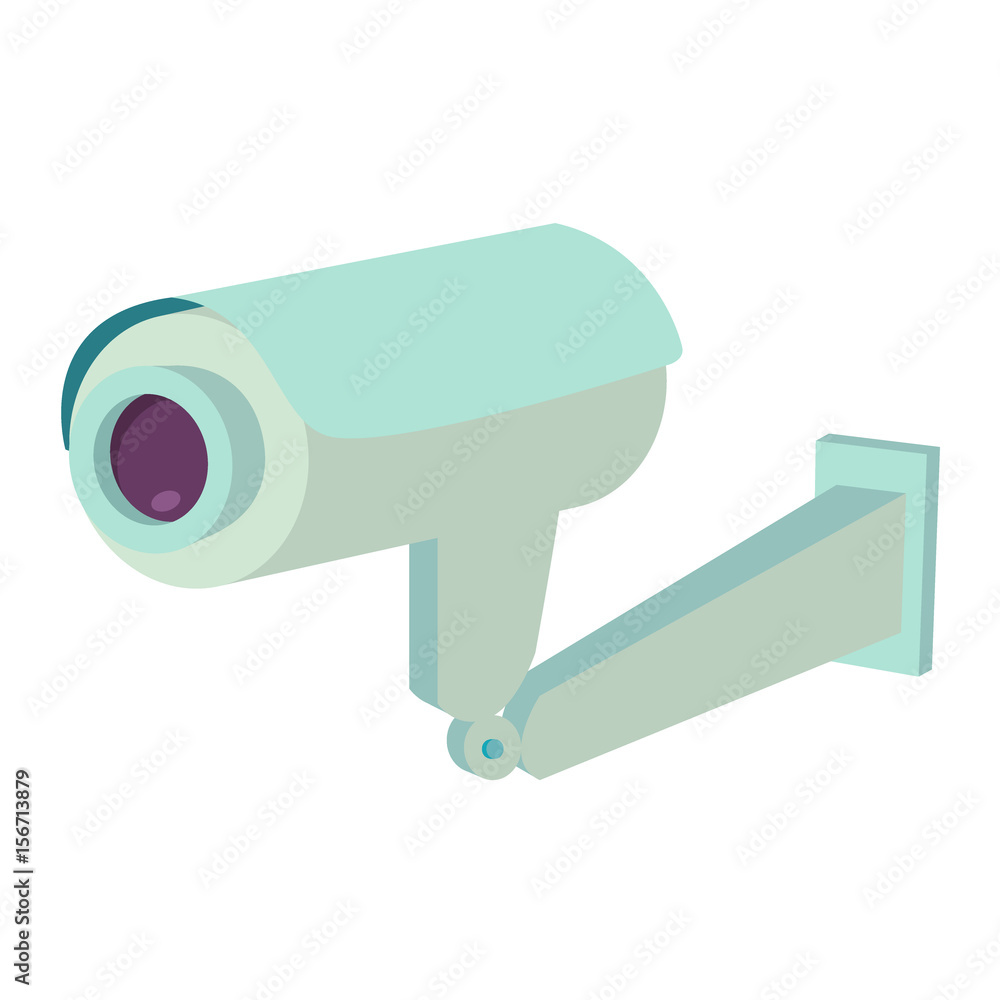 Video surveillance security camera flat icon isolated vector illustration. Video surveillance security camera flat icon isolated vector illustration.