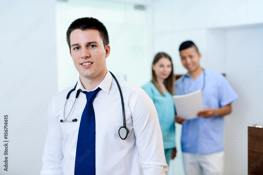 A Doctor posing - group of doctor residents A Doctor posing - group of doctor residents