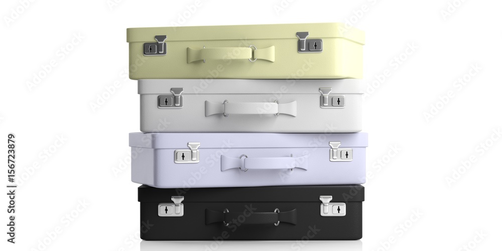 Travel suitcases on white background. 3d illustration Travel suitcases on white background. 3d illustration