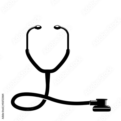 medical stethoscope to check cardiac heartbeat, vector illustration