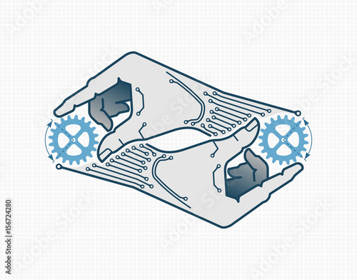 Self-Replication. Vector illustration on the subject of 'Industrial Design / Engineering'.