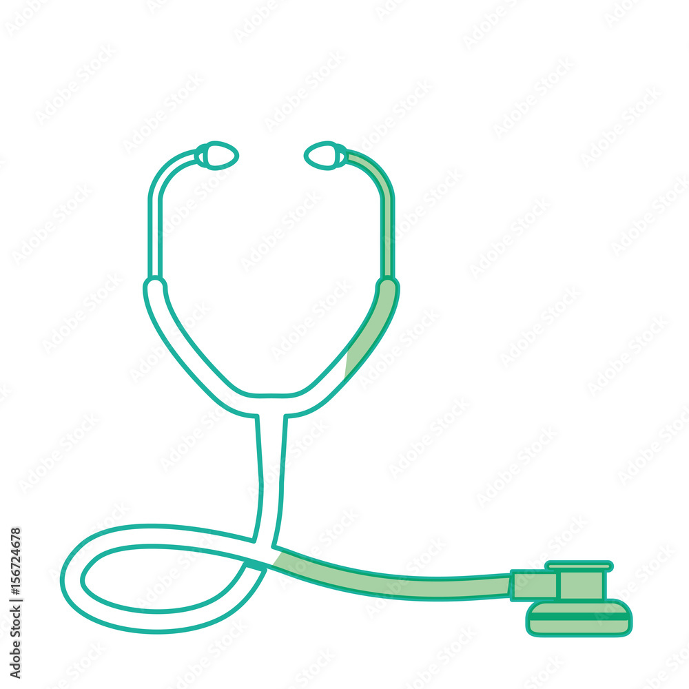 silhouette medical stethoscope to check cardiac heartbeat, vector illustration silhouette medical stethoscope to check cardiac heartbeat, vector illustration