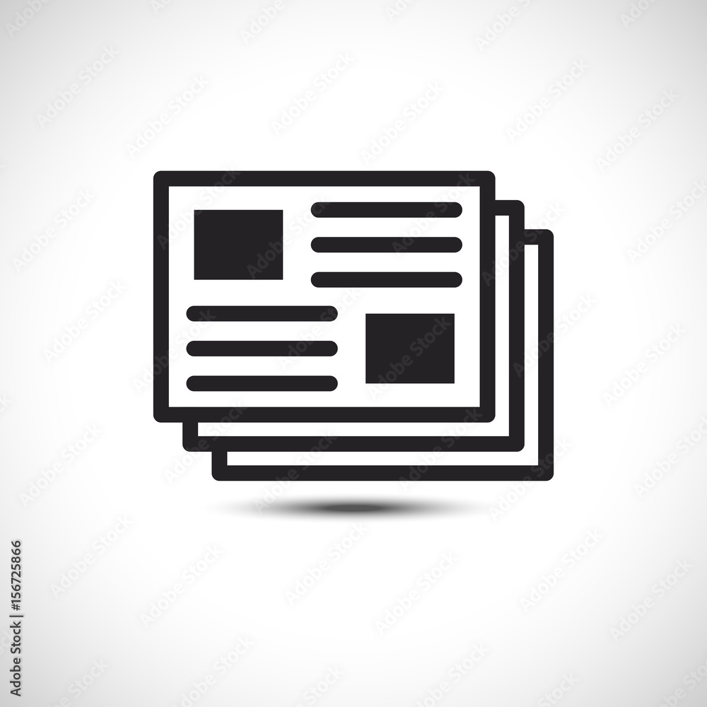 News multiple pages vector icon News multiple pages vector icon