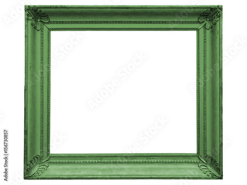 Grüner Bilderrahmen isoliert mit Textfreiraum 