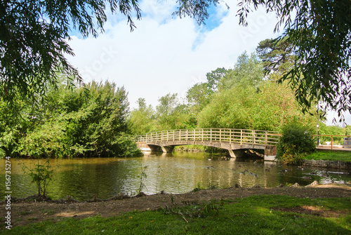 A bridge over a river at the park of Salisbury, England, UK.