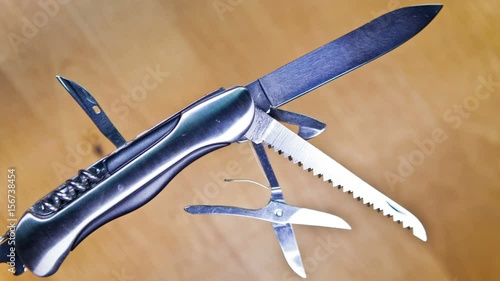 penknife opens all tools , stop-motion