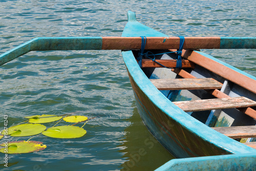 Colourful traditional Balinese fishing boat on the water © stanciuc