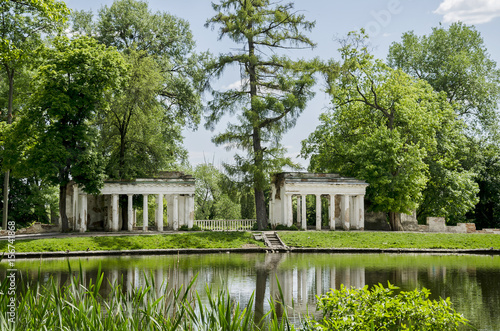 Ancient columns near the pond