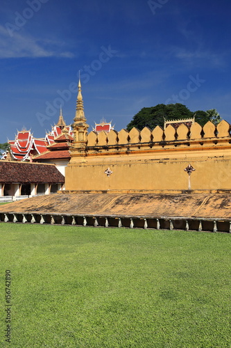 S.side-first level wall of PhaThat Luang gold-covered stupa. Vientiane-Laos. 4860 photo