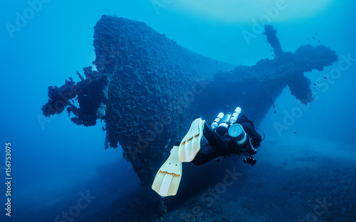 Diving on the wreck " Vissilios T " Island VIS Croatia