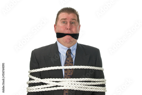 A tied up businessman photo