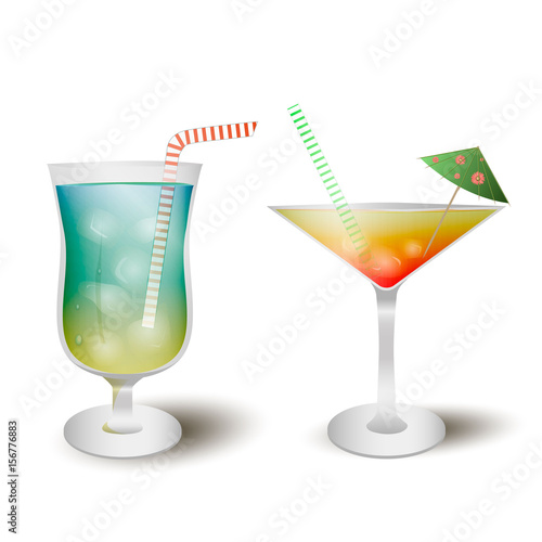 Popular alcoholic drinks cocktail set