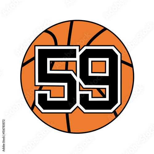 ball of basketball symbol with number 59