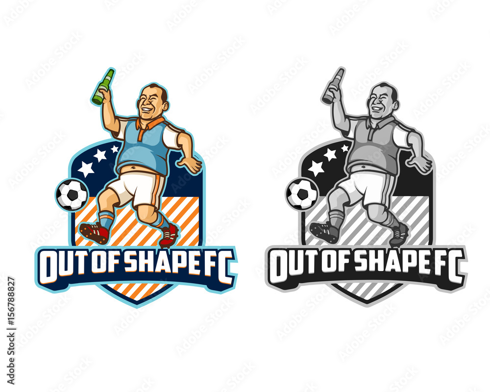 Out of Shape FC Sport Cartoon Logo Out of Shape FC Sport Cartoon Logo