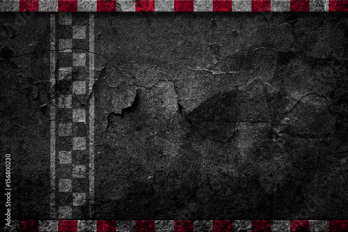 Finish line racing dilapidated background top view