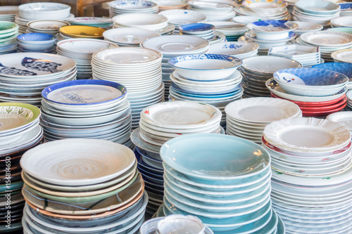 Stack dishes colorful