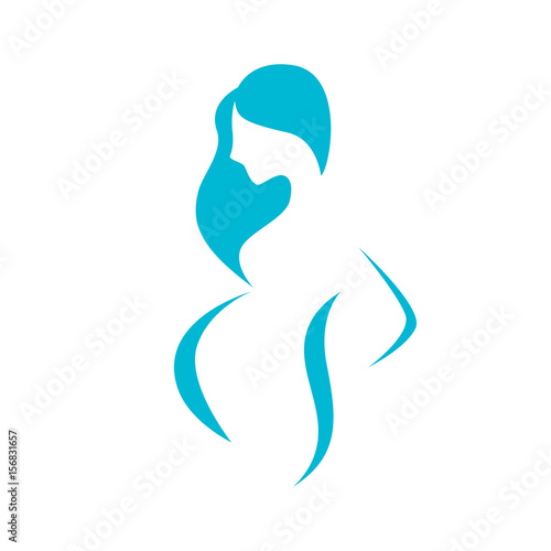 Blue stylized image of pregnant woman