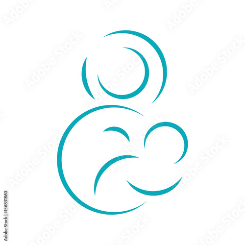Circle style breastfeeding logo template