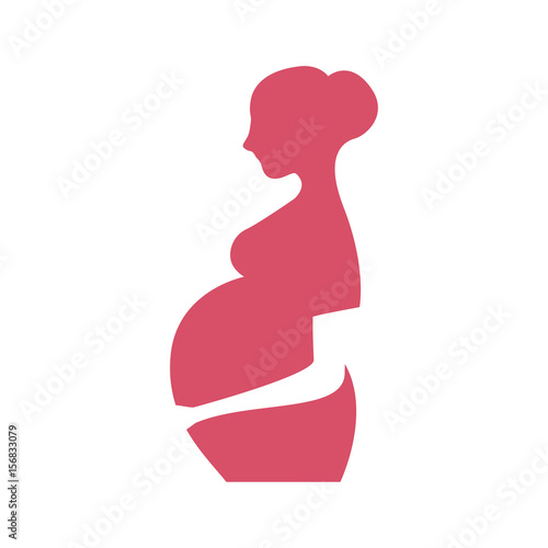 Pregnant woman pink stylized image
