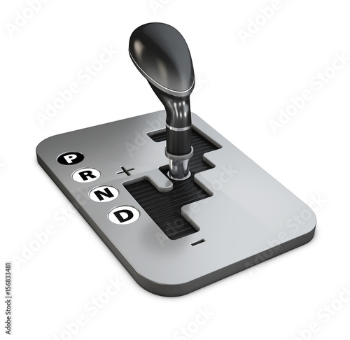 Billede på lærred Vehicle gear stick: automatic transmission. 3d Illustration