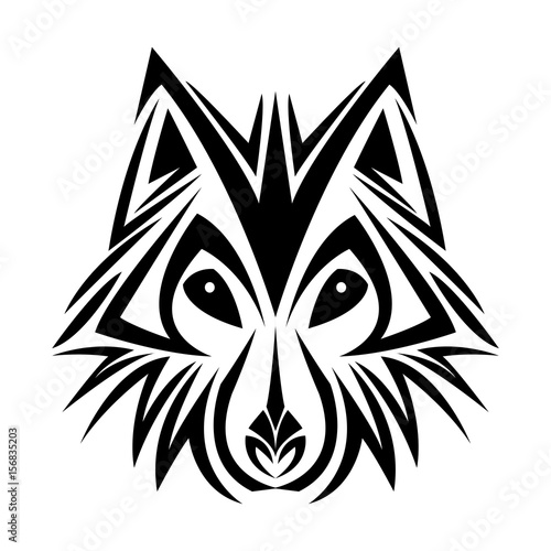 wolf tribal tatto animal creativity design vector illustraiton