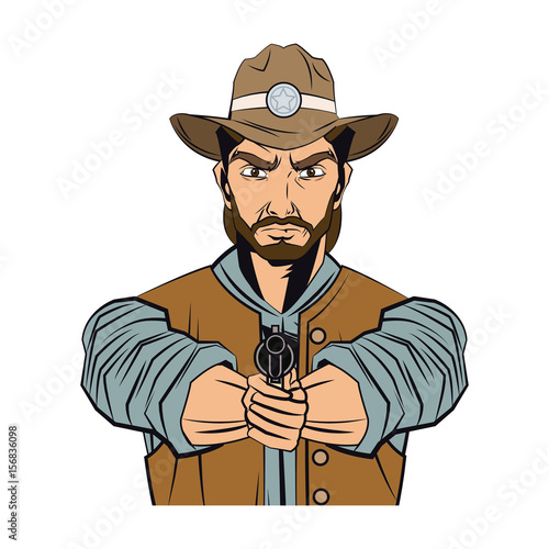 cowboy man cartoon character, modern western cattle hurdlers in traditional cowboy outfit. vector illustration