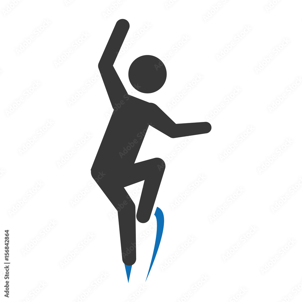 pictogram man jumping up concept, vector illustration pictogram man jumping up concept, vector illustration