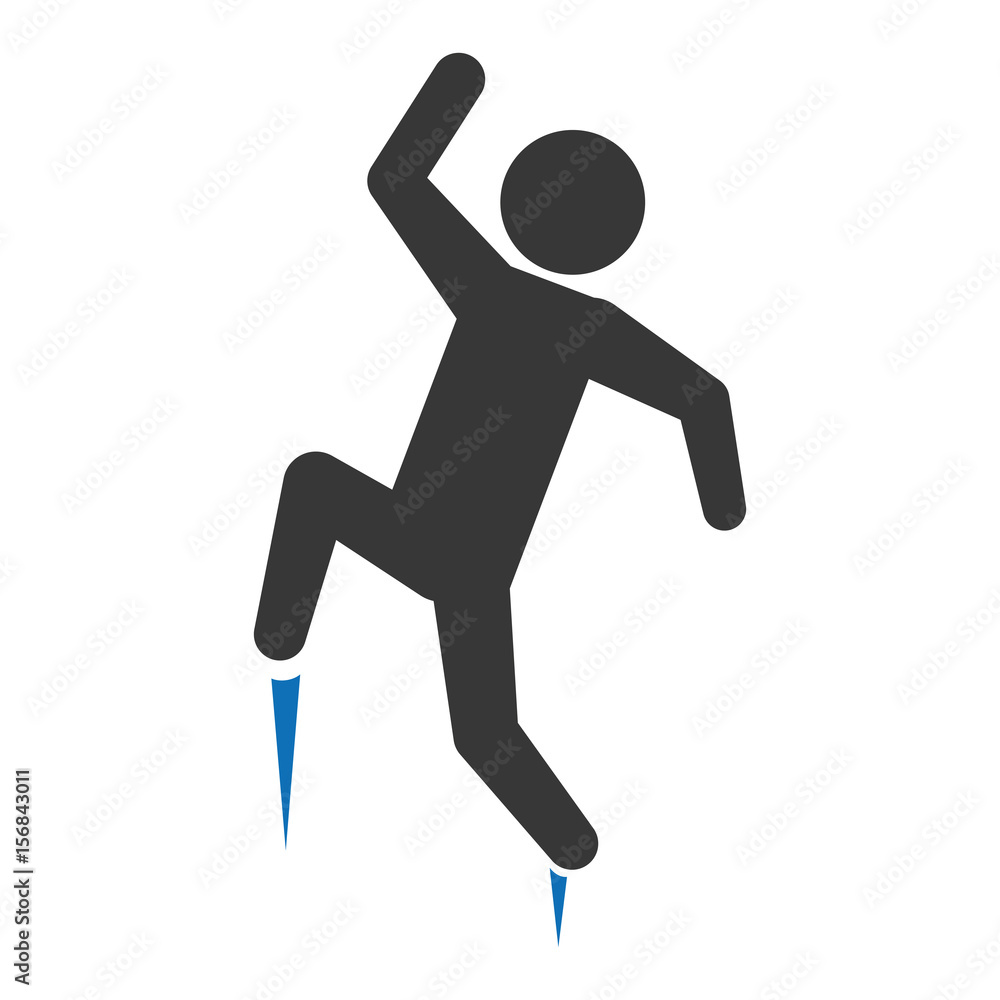 pictogram man jumping up concept, vector illustration