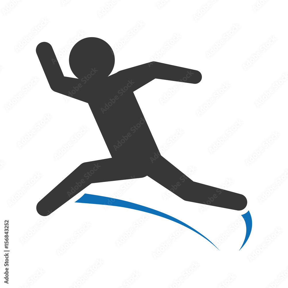 pictogram man jumping up concept, vector illustration