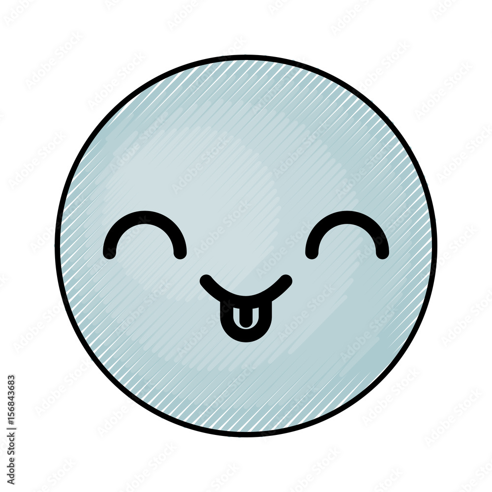 cute blue kawaii emoticon face vector illustration graphic design cute blue kawaii emoticon face vector illustration graphic design