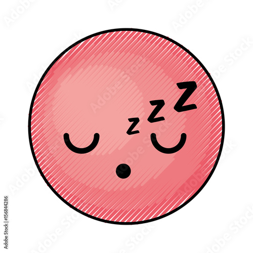 cute red kawaii emoticon face vector illustration graphic design