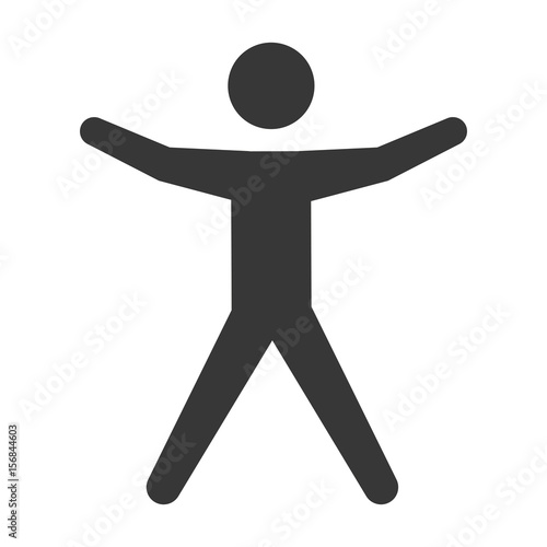 pictogram man silhouette doing exercise, vector illustration