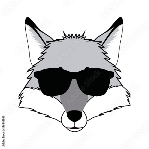 fashion portrait of fox hipster isolated on white