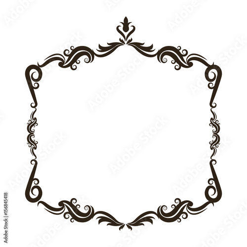 vintage baroque frame scroll floral ornament border retro pattern antique style swirl decorative design vector illustration