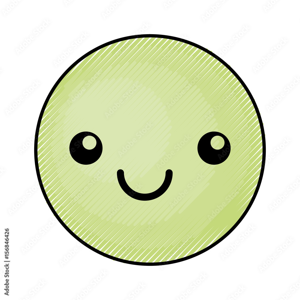 cute green kawaii emoticon face vector illustration graphic design cute green kawaii emoticon face vector illustration graphic design
