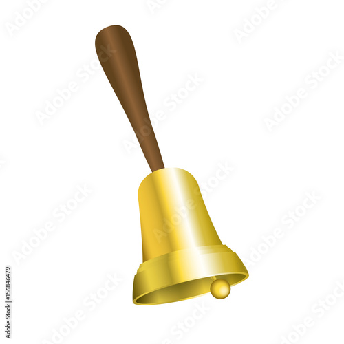 gold bell christmas music icon image vector illustration