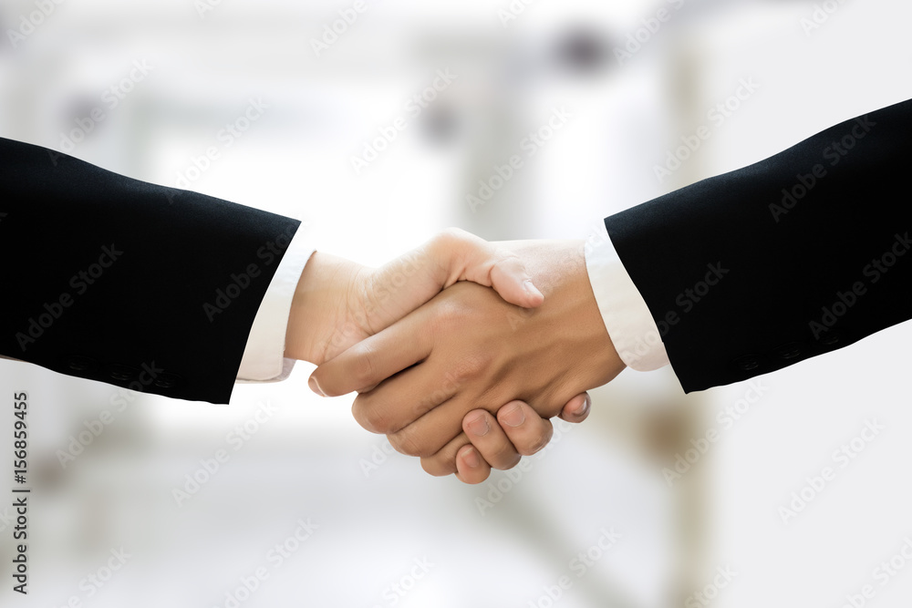 businessman handshake Professional Business partnership meeting concept  Silhouette and filter sun