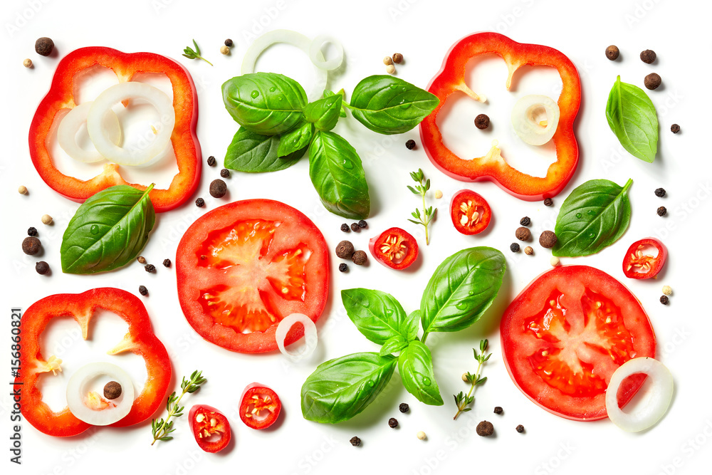 composition of vegetables, herbs and spices composition of vegetables, herbs and spices