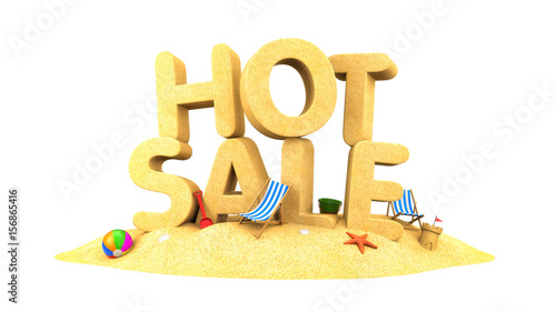 HOT SALE - words of sand. 3d illustration