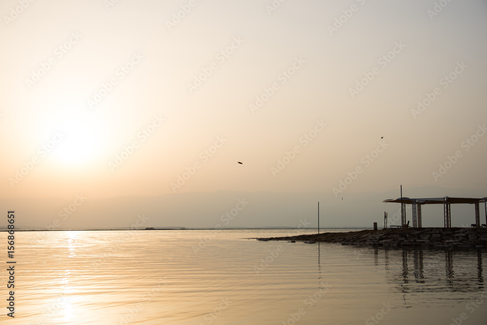 sunset view on Dead Sea