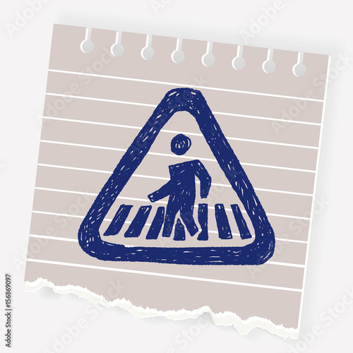 people walk sign doodle