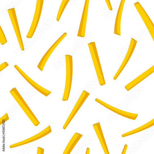 Seamless pattern with french fries on a white background