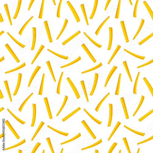 Seamless pattern with french fries on a white background