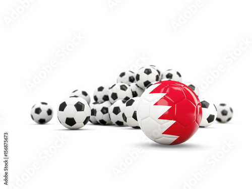 Football with flag of bahrain isolated on white