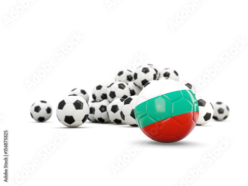 Football with flag of bulgaria isolated on white