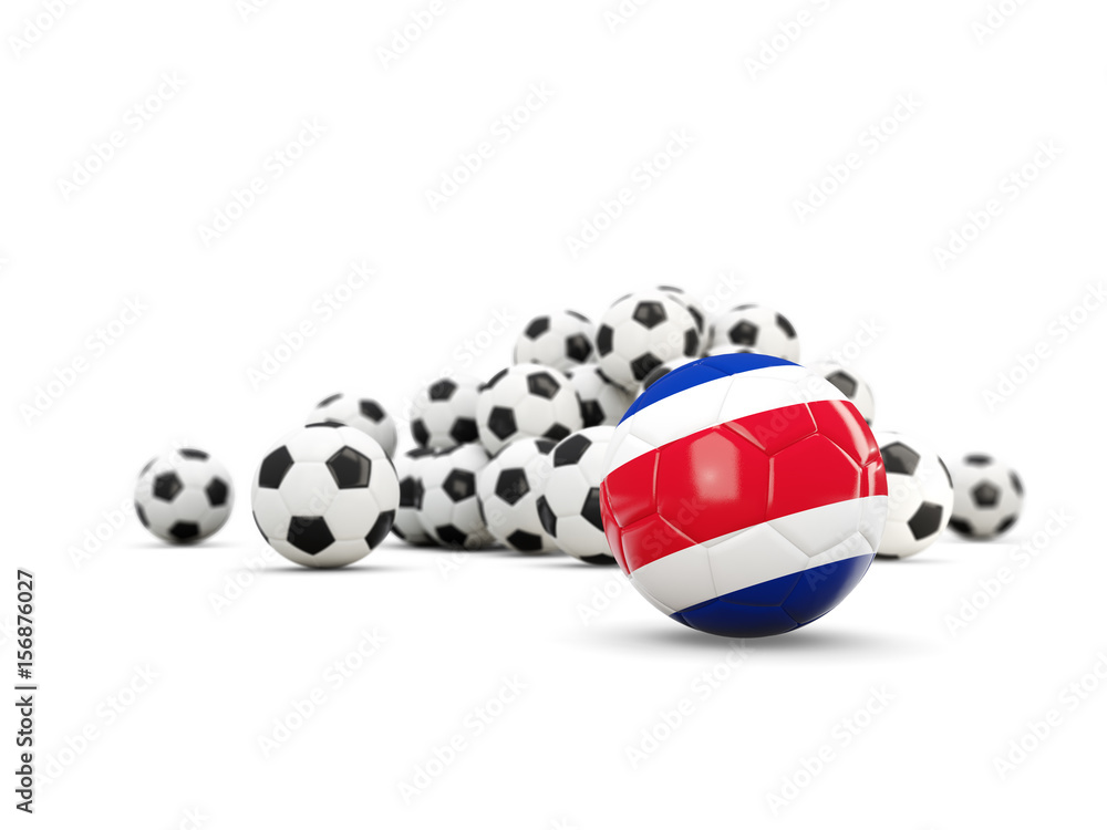 Football with flag of costa rica isolated on white Football with flag of costa rica isolated on white